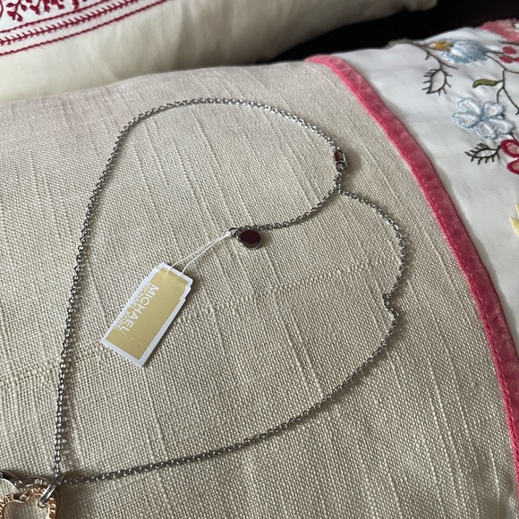 Michael Kors double chain hearts necklace sliver/rose gold tone NWT MKJ7898931 - Picture 10 of 12